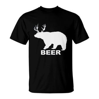 Bear Deer Beer Funny Drinking T-Shirt | Mazezy
