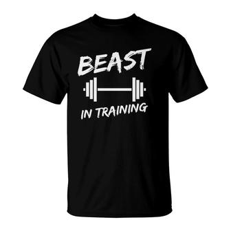 Beast In Training Father Son Fitness Bodybuilding Matching T-Shirt | Mazezy