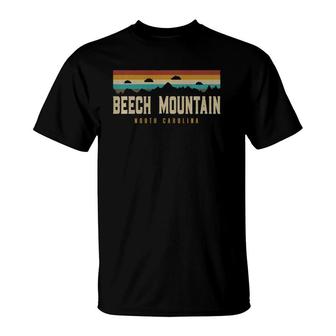 Beech Mountain North Carolina Vintage Mountains Hiking Retro T-Shirt | Mazezy