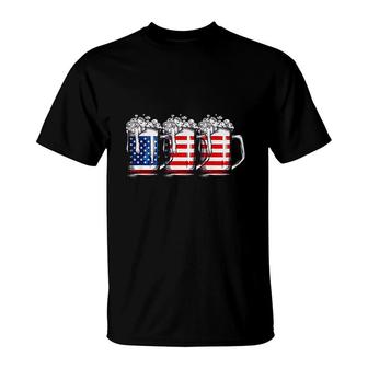 Beer American Flag 4th Of July T-Shirt | Mazezy