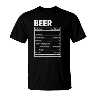 Beer Nutritional Ingredients, Funny Thanksgiving For Dad T-Shirt | Mazezy