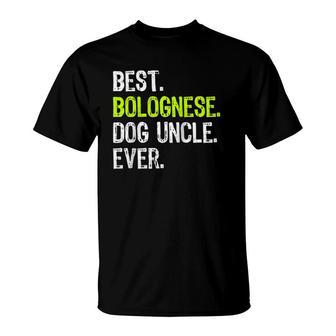 Best Bolognese Dog Uncle Ever Raglan Baseball Tee T-Shirt | Mazezy