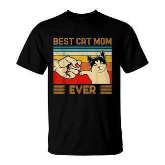 Best Cat Mom Ever Funny Cat Mom Mother Vintage Gift T-Shirt - Thegiftio UK