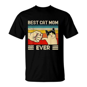Best Cat Mom Ever Funny Cat Mom Mother Vintage T-Shirt - Thegiftio UK