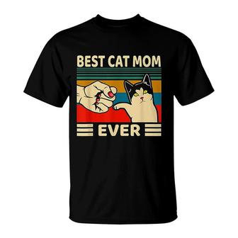 Best Cat Mom Ever Vintage Bump Fit Mothers Day T-Shirt - Thegiftio UK