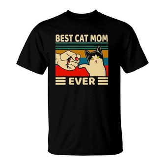 Best Cat Mom Ever Women Vintage Bump Fit Mothers Day T-Shirt | Mazezy