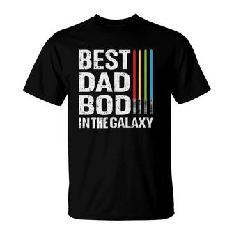 Best Dad Bod In Galaxy Funny Fathers Day T-Shirt | Mazezy