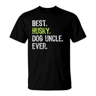 Best Husky Dog Uncle Ever Raglan Baseball Tee T-Shirt | Mazezy
