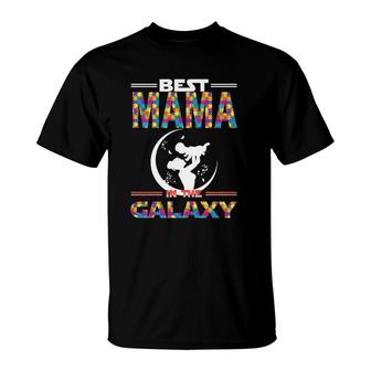 Best Mama In The Galaxy Mother And Son Color Puzzle Version T-Shirt | Mazezy