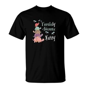 Best Nanny Ever Whimsical Nanny With Cute Turtles T-Shirt | Mazezy
