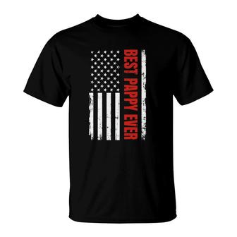 Best Pappy Ever Us American Flag Gift For Father's Day T-Shirt | Mazezy DE