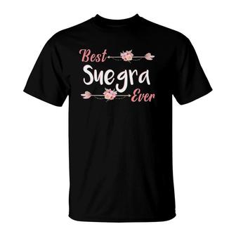 Best Suegra Ever Spanish Mother In Law Floral Gift T-Shirt | Mazezy