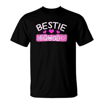 Bestie Squad Best Friends Hearts T-Shirt | Mazezy