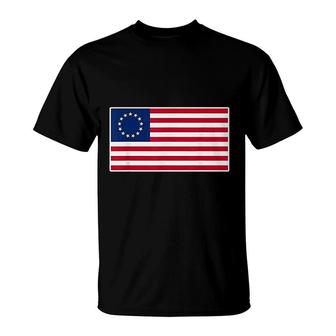 Betsy Ross Flag 1776 Early American T-Shirt | Mazezy