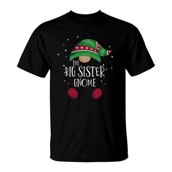 Big Sister Gnome Family Matching Pajamas Christmas Gift T-Shirt | Mazezy