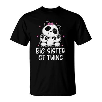 Big Sister Of Twins - Cute Pandas Panda Gift T-Shirt | Mazezy