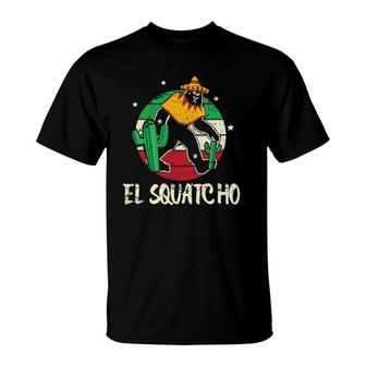 Bigfoot Fan Mexican El Squatcho Sasquatch Funny Tee T-Shirt | Mazezy UK