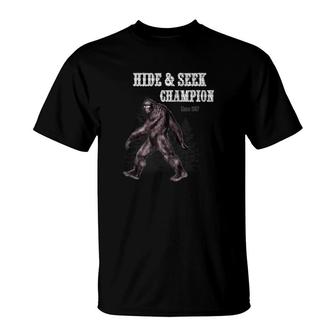 Bigfoot Hide And Seek Champion Funny Sasquatch Gift T-Shirt - Thegiftio UK