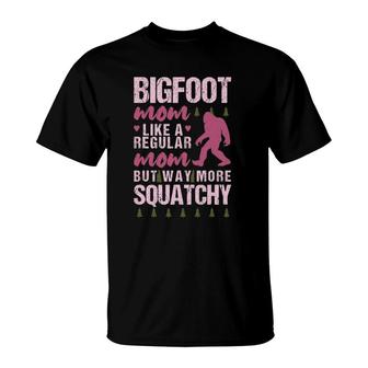 Bigfoot Mothers Day Mom Squatch Funny Sasquatch Distressed T-Shirt | Mazezy