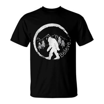 Bigfoot Sasquatch Believe T-Shirt | Mazezy