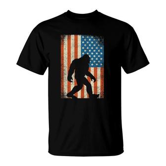Bigfoot Sasquatch I Believepatriot American Flag Usa T-Shirt | Mazezy AU