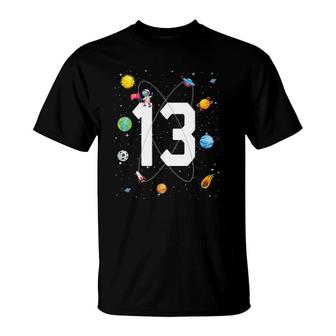 Birthday 13 Outer Space 13Th Birthday 13 Years Old Boys Kids T-Shirt | Mazezy