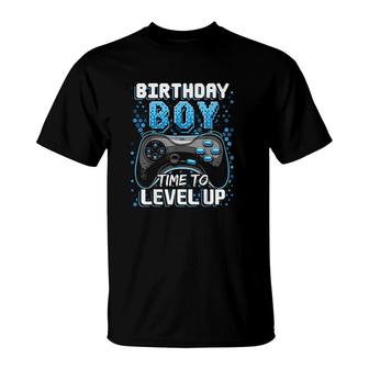 Birthday Boy Time To Level Up Video Game Birthday Gift Boys T-Shirt - Seseable