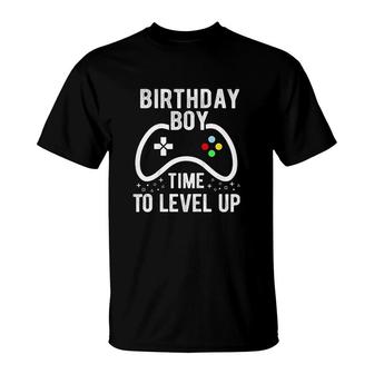 Birthday Boy Time To Level Up Video Game Birthday Gift T-Shirt - Seseable