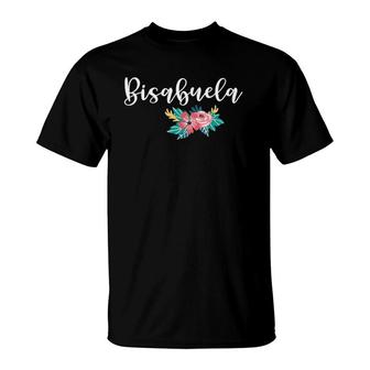 Bisabuela Pretty Floral Great Grandmother Baby Announcement T-Shirt | Mazezy