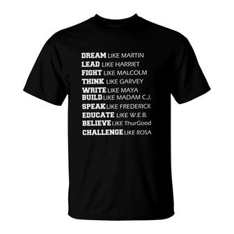 Black History Leaders Dream And Inspire T-Shirt | Mazezy