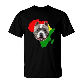 Black History Month African Map American Bully Gift For Pet Lovers Proud Black T-Shirt | Mazezy