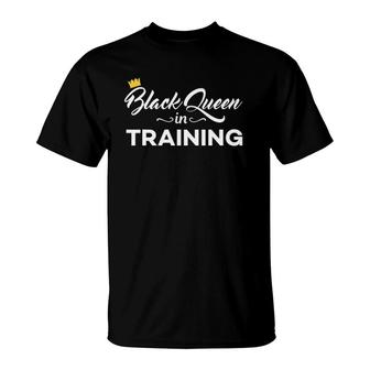 Black Queen In Training African American Pride Crown T-Shirt | Mazezy