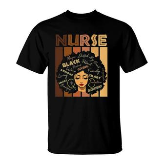 Black Strong Nurse Afro Love Melanin African American Women T-Shirt | Mazezy