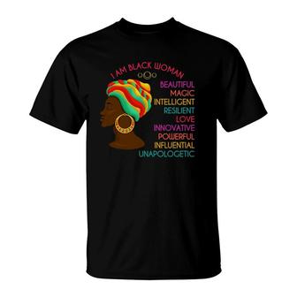 Black Woman African Roots Pride Gift Black History Month T-Shirt | Mazezy