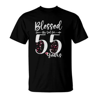 Blessed By God For 55 Years Old 55Th Birthday Gift For Women T-Shirt | Mazezy