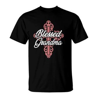 Blessed Grandma Religious Christian Cross Grandmother Gift T-Shirt | Mazezy