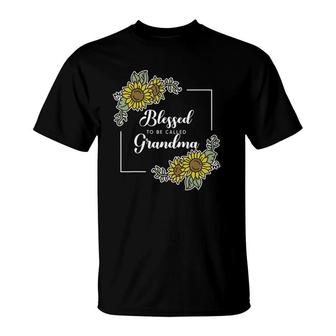 Blessed To Be Called Grandma Sunflower Mama Mom Mother's Day T-Shirt | Mazezy