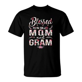 Blessed To Be Called Mom And Gram Mother's Day Gift T-Shirt | Mazezy