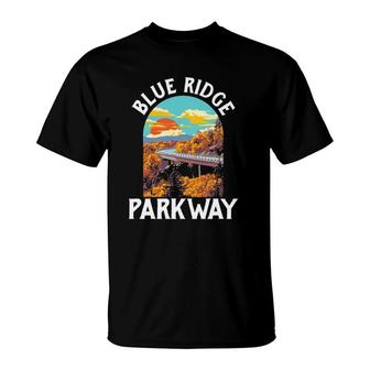 Blue Ridge Parkway Vintage Poster Style Retro 80S Graphic T-Shirt | Mazezy