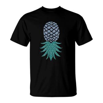 Blue Upside Down Pineapple T-Shirt | Mazezy