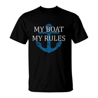 My Boat My Rules Boating Captain Lake Life Boating T-shirt - Thegiftio UK