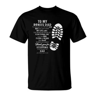 Bonus Dad Father's Day Gift From Stepdad For Daughter Son T-Shirt | Mazezy