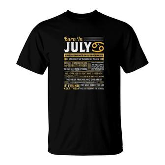 Born In July T-Shirt | Mazezy
