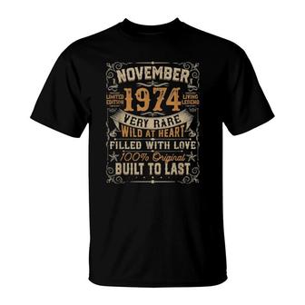 Born In November 1974 47Th Birthday Retro 47 Years Old T-Shirt | Mazezy