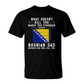 Bosnia & Herzegovina Dad Gifts For Men Father's Day T-Shirt | Mazezy