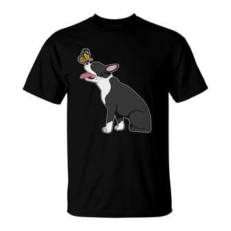 Boston Terrier Butterfly Gift Boston Mama T-Shirt | Mazezy