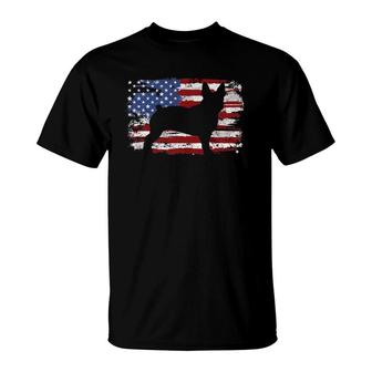 Boston Terrier Vintage American Flag T-Shirt | Mazezy