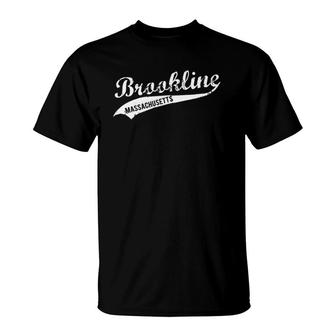 Brookline Massachusetts Vintage Look T-Shirt | Mazezy