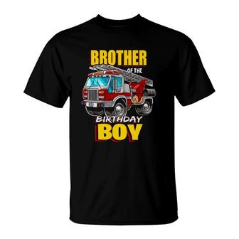 Brother Of Birthday Boy Matching Family Fireman Firetruck T-Shirt | Mazezy AU