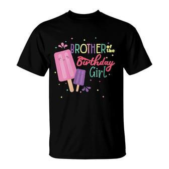 Brother Of The Birthday Girl Ice Cream Theme Matching Family T-Shirt | Mazezy